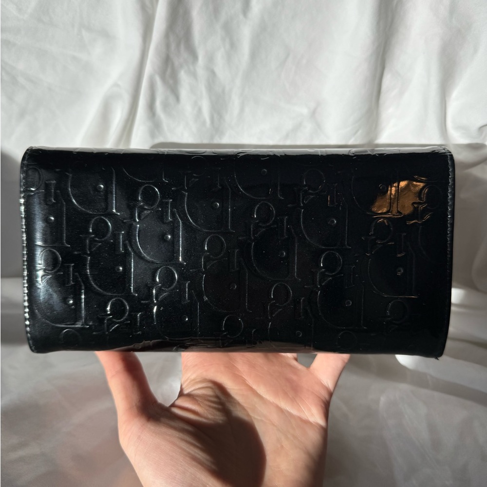 SUPER RARE - Dior Black Patent Leather Logo Ultimate Continental Wallet - Picture 4 of 15